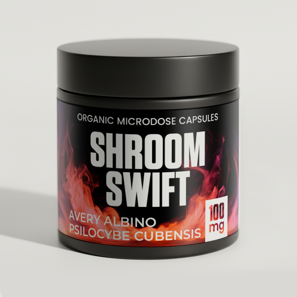 Avery Albino psilocybin capsules by Shroom Swift, available in 100mg and 500mg doses for clarity, gentle visuals, and emotional balance. Ships discreetly to the USA and worldwide.