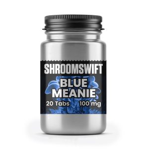 Blue Meanie Microdose Tablets by Shroom Swift – precision psilocybin tablets for focus, creativity, and calm.