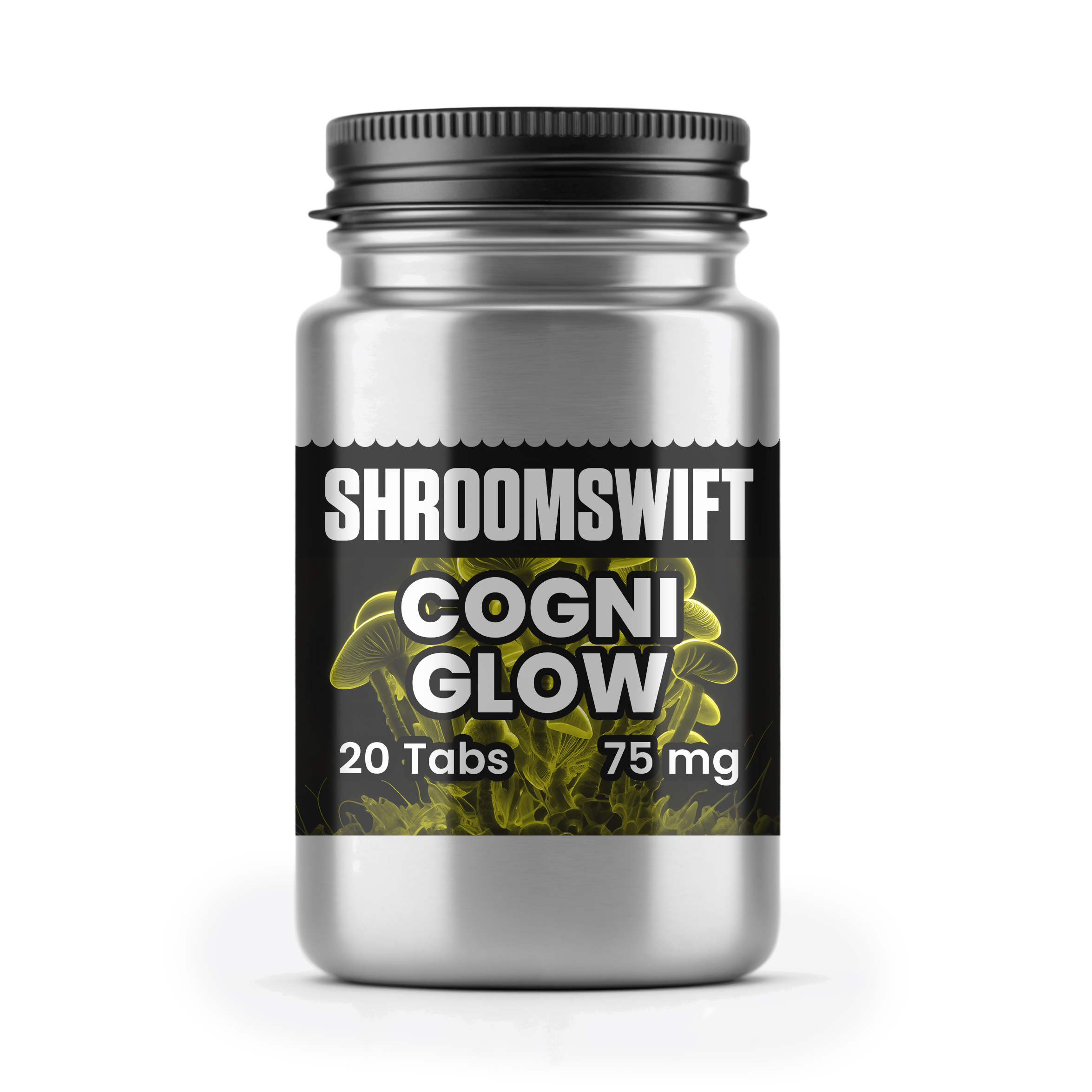 Cogni Glow Tablets by Shroom Swift β non-psychoactive psilocybin support for focus, calm, and emotional balance.
