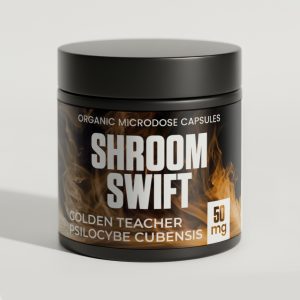 Golden Teacher psilocybin capsules by Shroom Swift in 50mg to 750mg doses, offering clarity, emotional openness, and gentle visuals. Ships discreetly to the USA and worldwide.