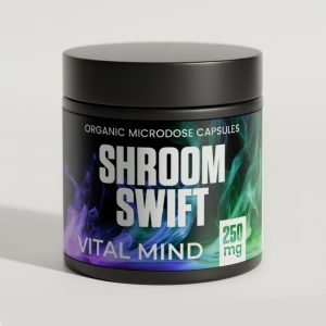 Vital Mind 250mg psilocybin microdose capsules by Shroom Swift for clarity, focus, and emotional balance. Discreet USA and worldwide shipping.