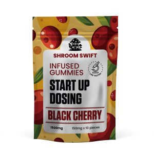 Shroom Swift Black Cherry Journey Gummies – 1500 mg psilocybin extract, natural black cherry flavor, deep clarity psilocybin edibles shipped worldwide