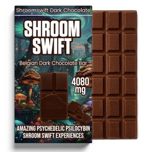 Belgian Milk Chocolate Bar by Shroom Swift – 4080mg psilocybin edible for precision microdosing and creative focus.