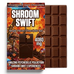 Magic Mushroom Maple Sugar and Toasted Pecans Dark Chocolate Bar – 4080mg Psilocybin by Shroom Swift, crafted in Canada and shipped to USA and worldwide
