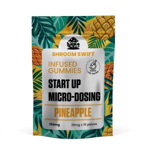Shroom Swift Pineapple Microdose Gummies – 250 mg psilocybin extract, tropical pineapple flavor, precision microdosing gummies for focus and mood support