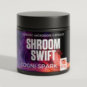 Cogni Spark 100mg psilocybin microdose capsule by Shroom Swift for clarity, flow, and verbal ease, shipped discreetly across the USA and worldwide.