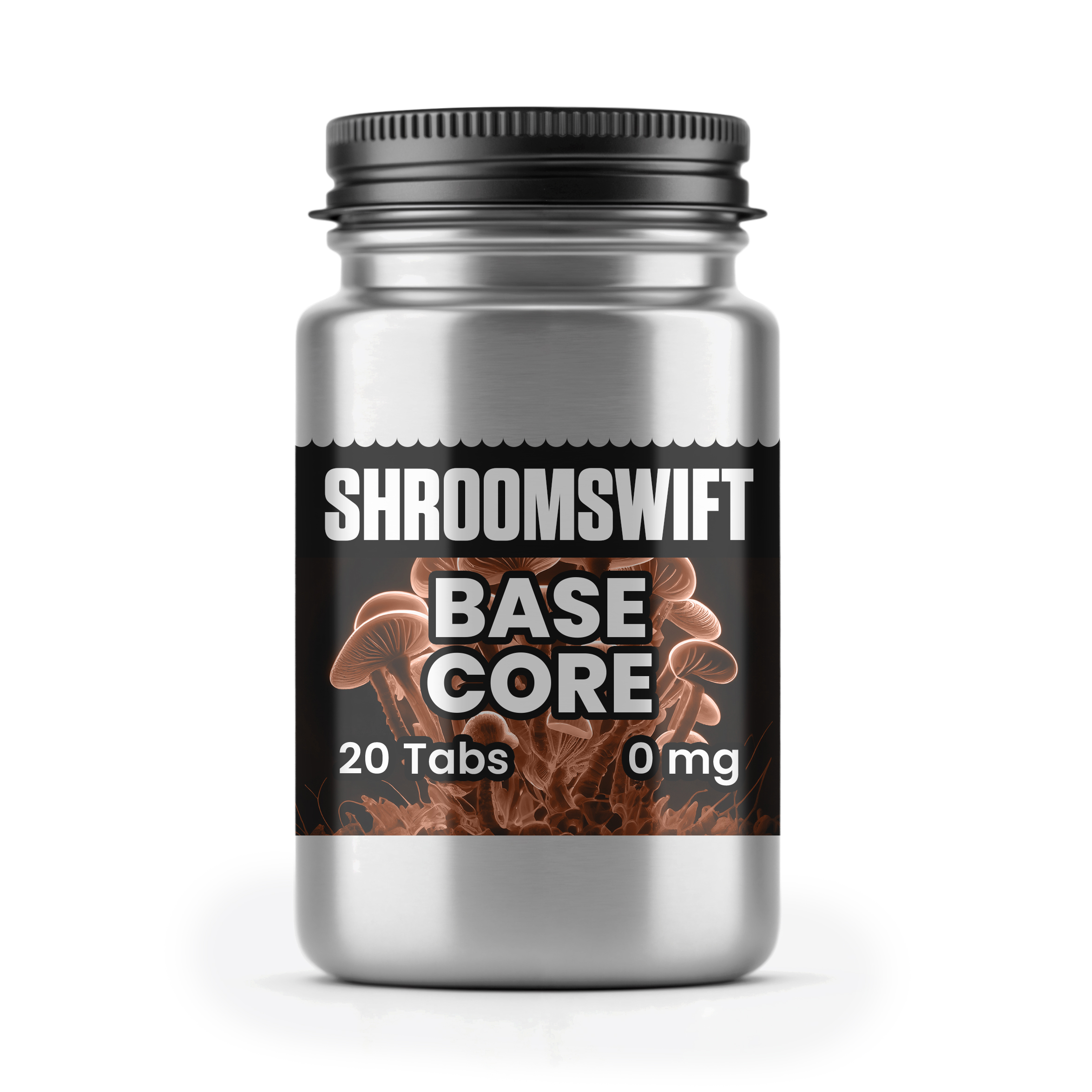 Base Core non-psychoactive tablets by Shroom Swift for grounding, calm, and emotional reset, available with discreet USA shipping